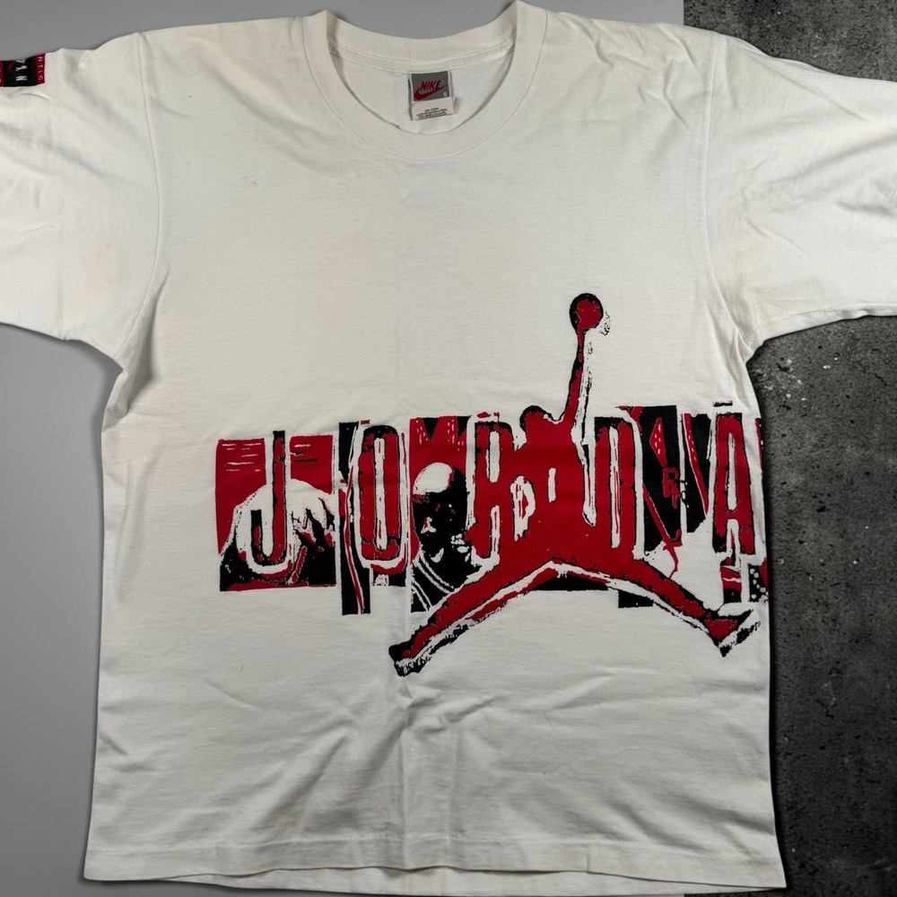 Vintage 90s Nike Air Jordan T Shirt Mens S White Jumpman Graphic Made USA VTG